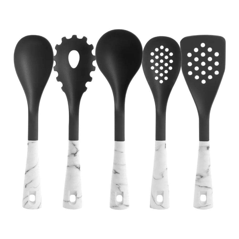 Oster Kitchen Tool Set (5-Piece) - White Marble/Gray