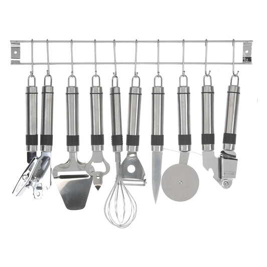 Juego de utensilios de cocina Koopman de 9 piezas, acero inoxidable