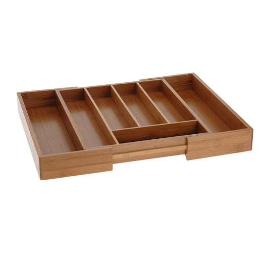 Koopman Extendable Bamboo Cutlery Tray, Brown