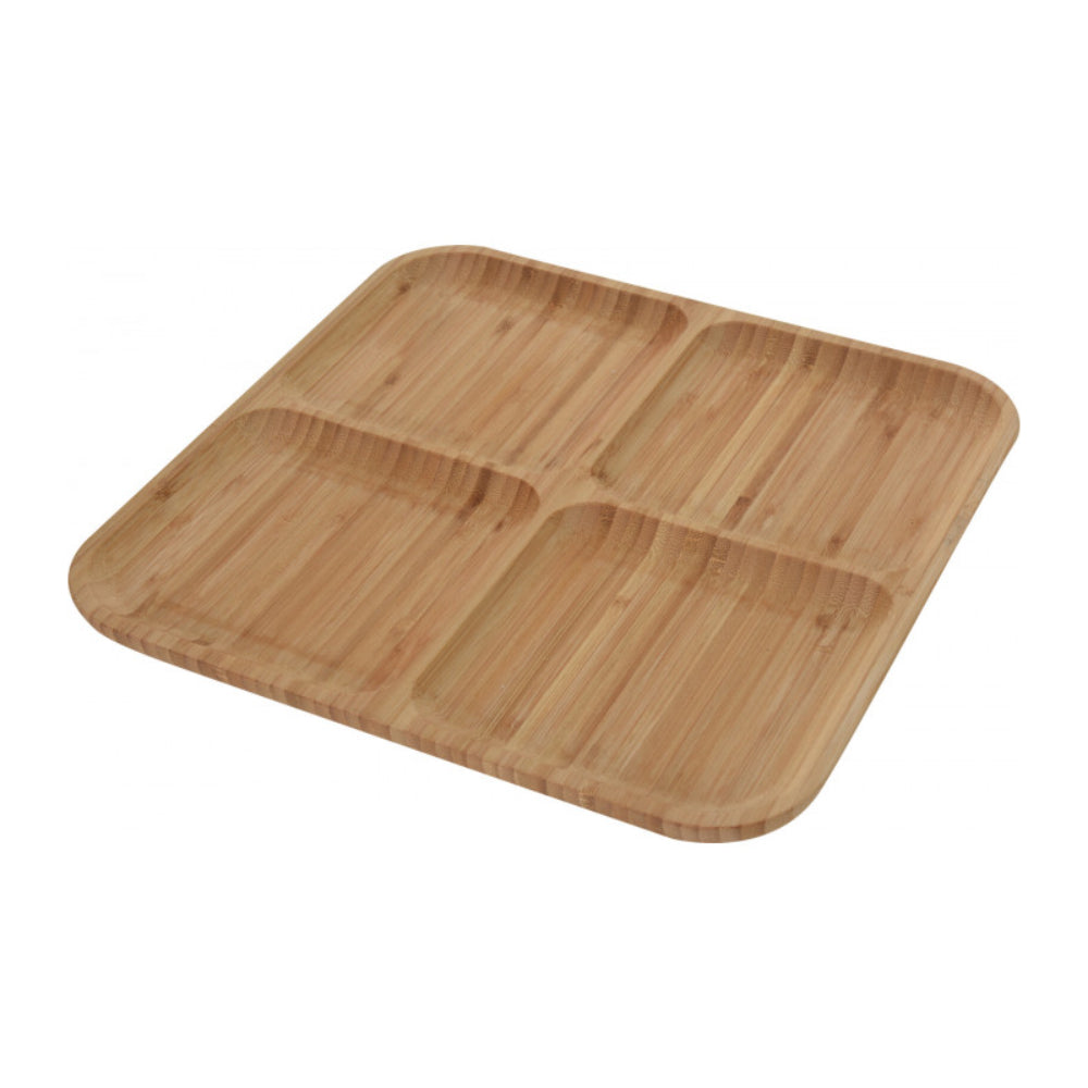 Koopman Bamboo Plate with 4 Compartments, Brown