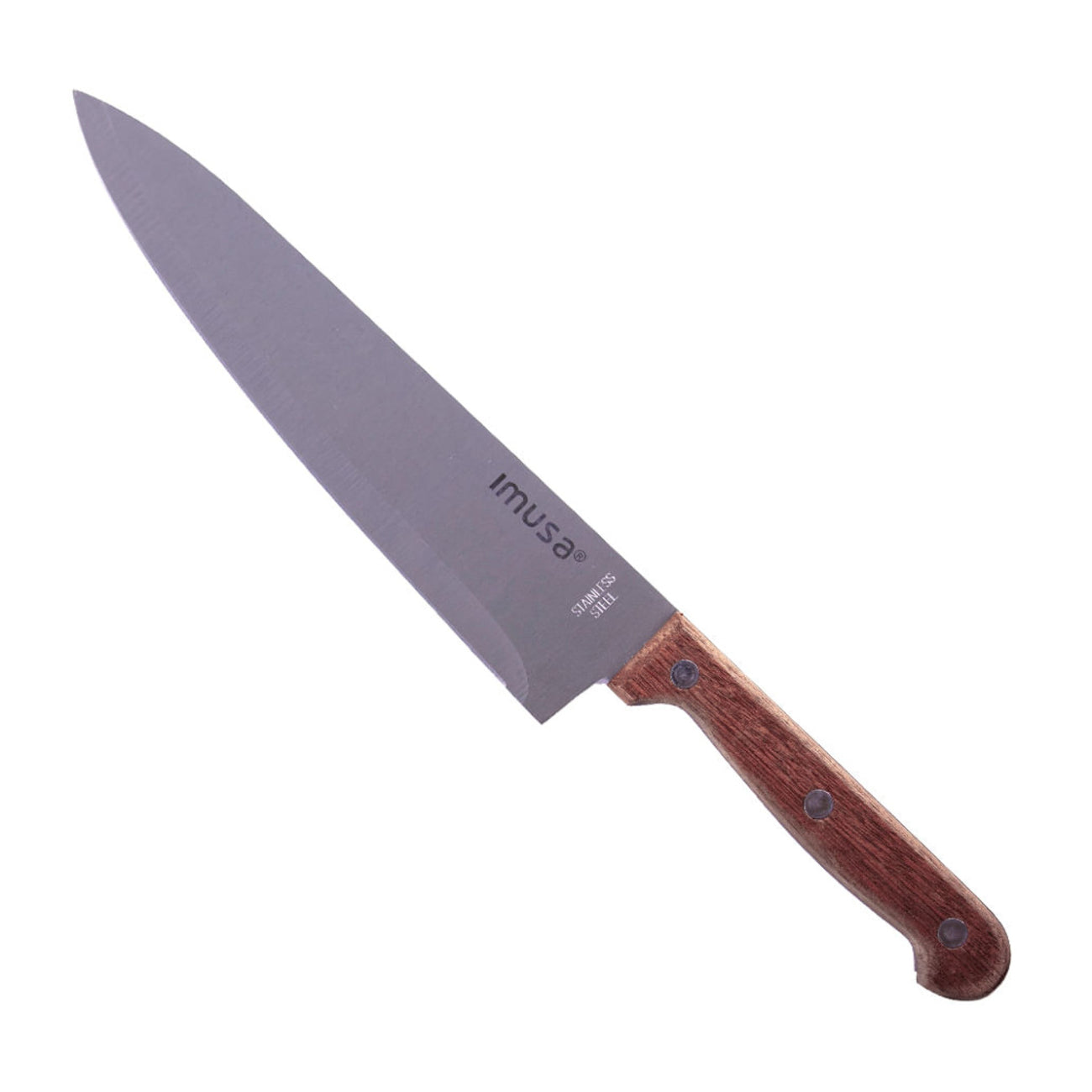 Cuchillo de chef IMUSA afilado de 8" con mango de madera - Acero inoxidable