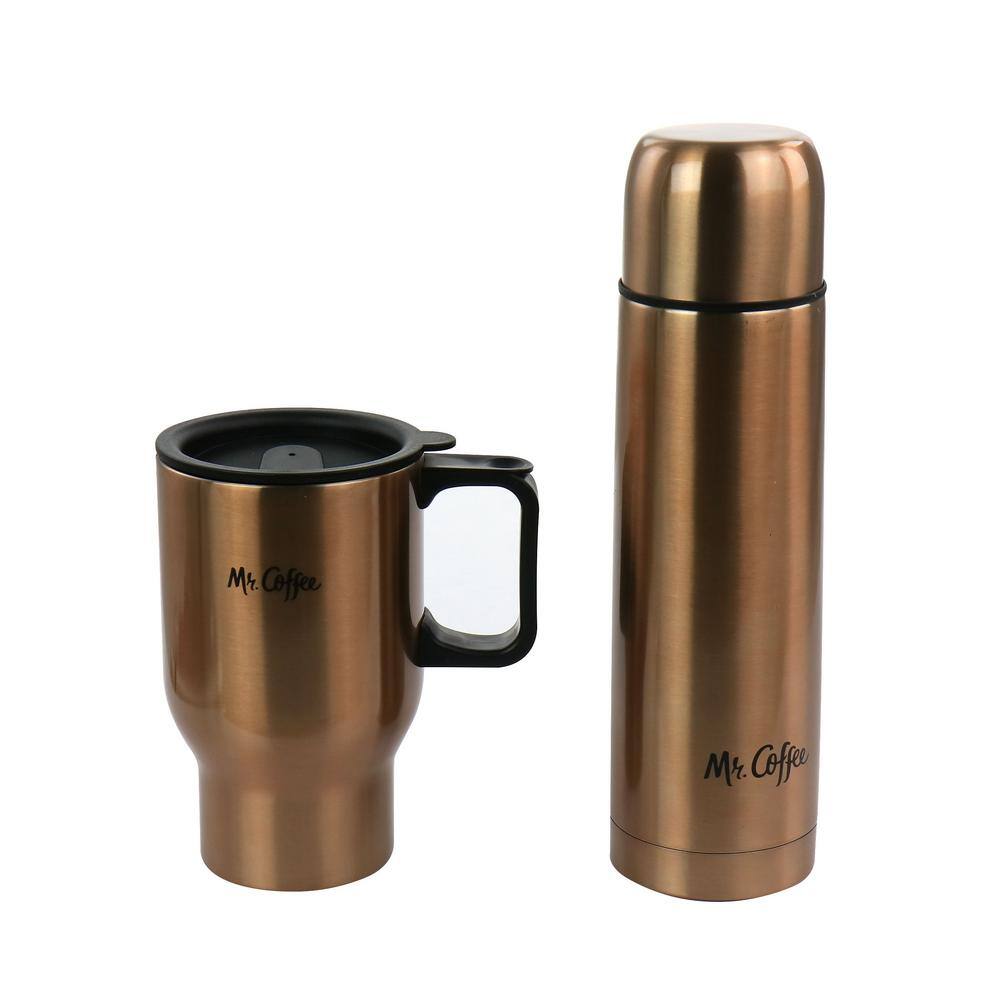 Mr. Coffee Thermal Bottle and Travel Mug (2-Piece) - Copper