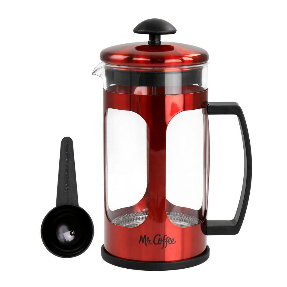 Cafetera de prensa francesa de 3 tazas Mr. Coffee, color rojo