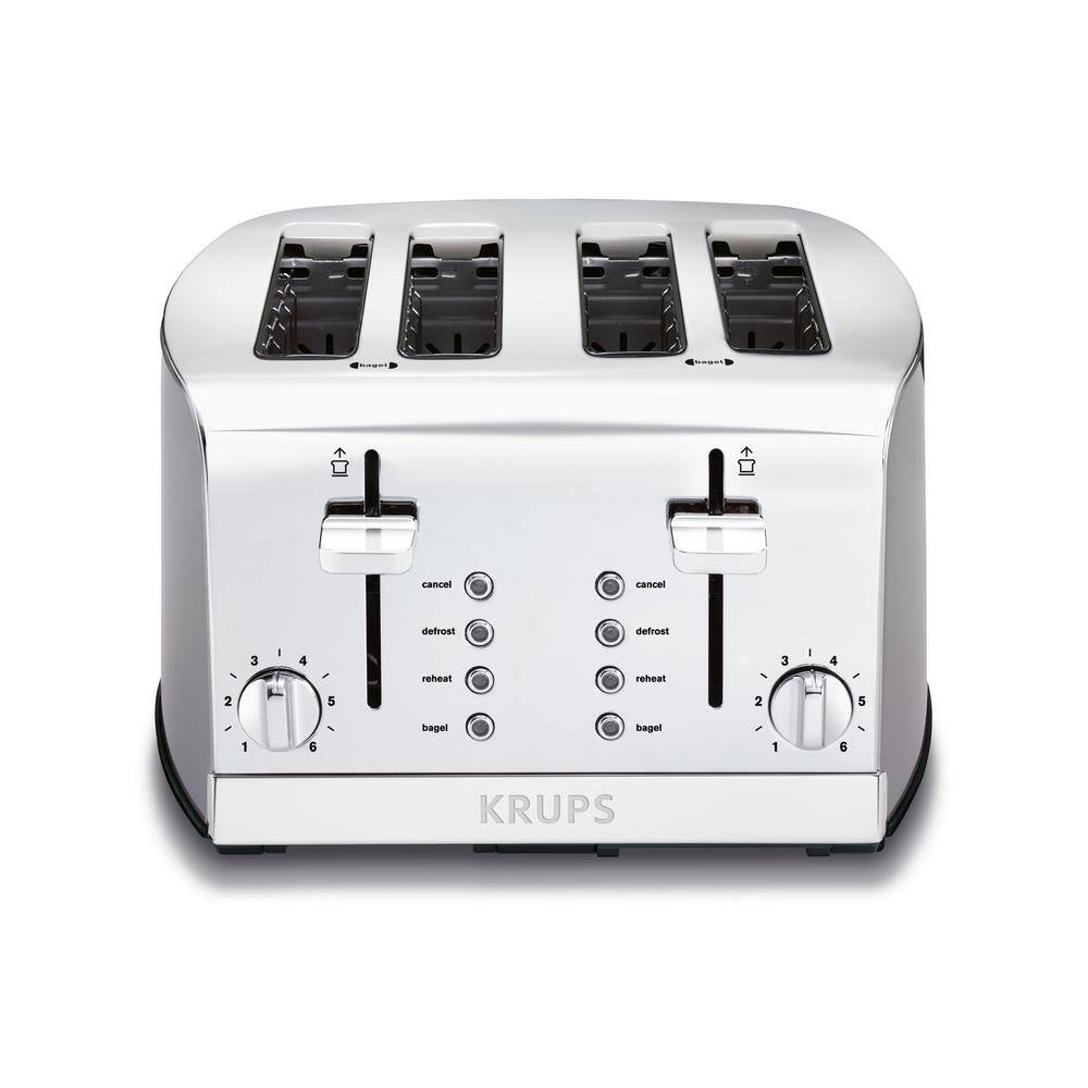 Krups KH734D51 4-Slice Breakfast Toaster with 6-Browning Levels - Silver