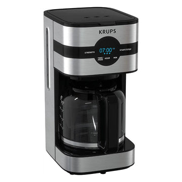 Cafetera de goteo digital Krups KM205D50 Simply Brew de 10 tazas, color negro y acero inoxidable
