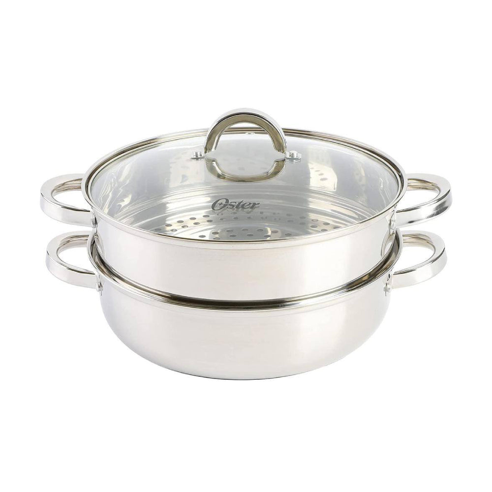 Oster 11" Everyday Pan with Steamer & Lid - Silver