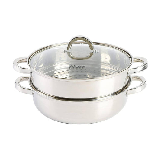 Oster 11" Everyday Pan with Steamer & Lid - Silver