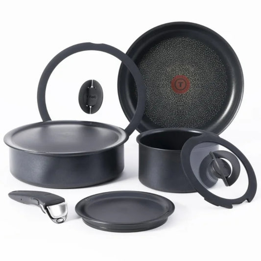 Batería de cocina antiadherente T-fal Ingenio Expertise (juego de 8) - Color negro