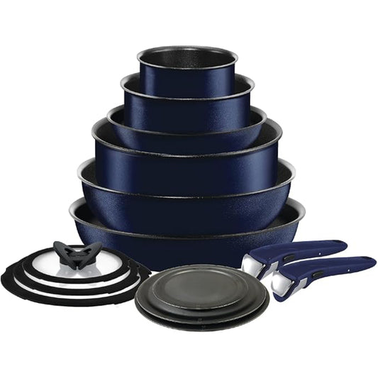 T-fal Ingenio Expertise Non-Stick Cookware (Set of 14) - Cobalt Blue