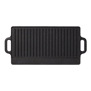 Parrilla/plancha reversible de hierro fundido Starfrit The Rock de 16" x 9", color negro