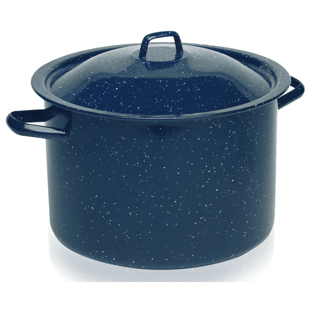 IMUSA 12 Quart Speckled Enamel Stock Pot with Lid - Blue