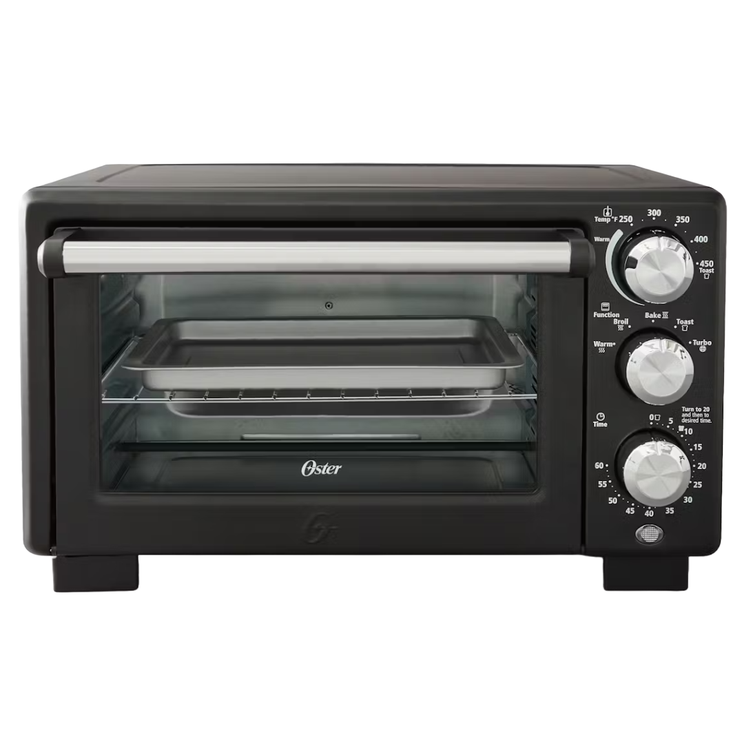 Horno tostador Oster de 17 l con freidora de aire, color negro