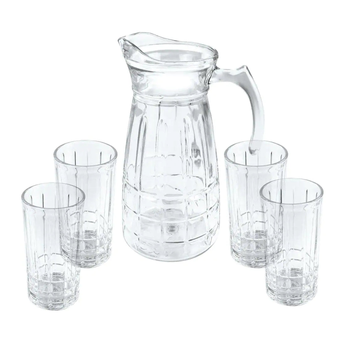 Juego de jarra y vaso de vidrio Jewelite de Gibson Home (5 piezas)