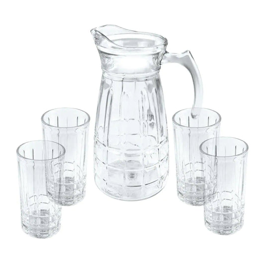 Gibson Home Jewelite Glass Pitcher and Tumbler Set (5-Piece)