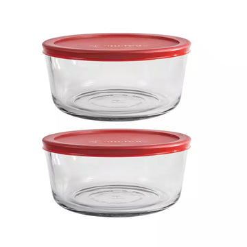 Recipiente de vidrio para alimentos Anchor Hocking con luz LED (4 piezas) - Multicolor