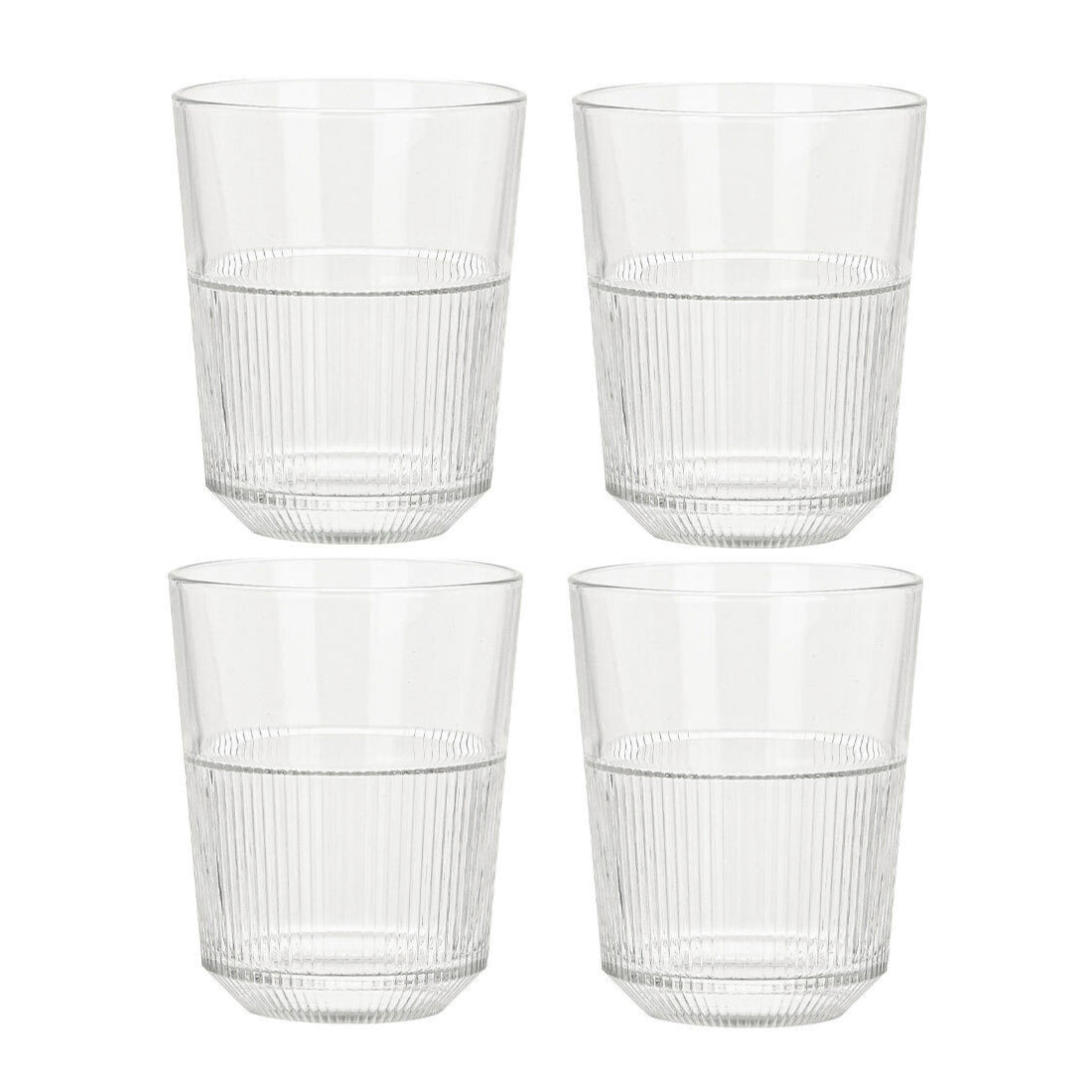 Juego de 4 vasos para bebidas a rayas Koopman de 11 oz