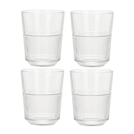 Juego de 4 vasos para bebidas a rayas Koopman de 11 oz