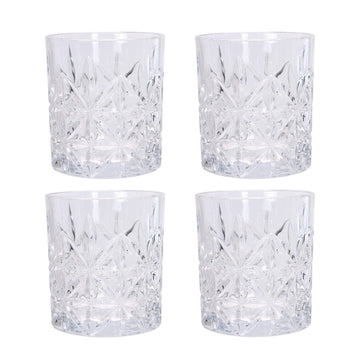 Koopman 7.78 oz Glass Tumbler Set of 4 - Clear