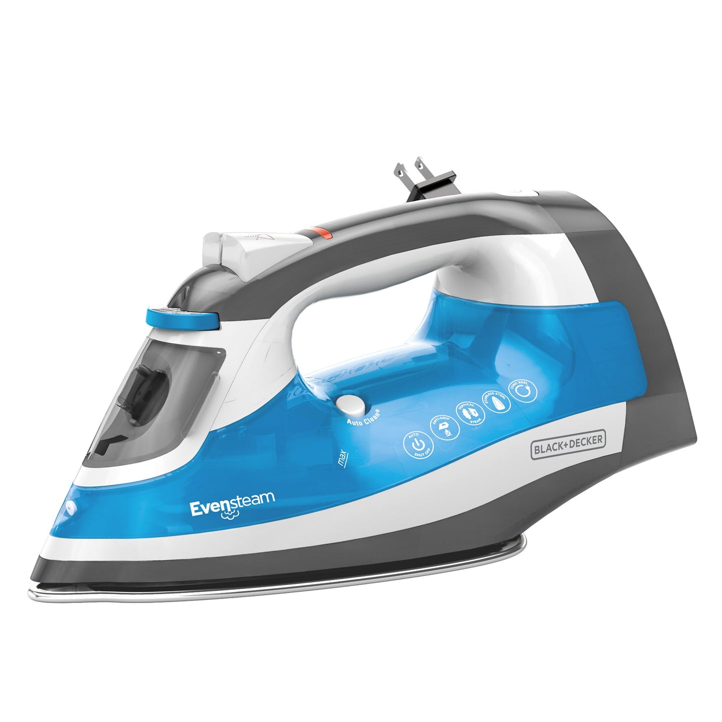 BLACK+DECKER ICR19XS 120-Volt One Step Steam Iron with Retractable Cord - Blue