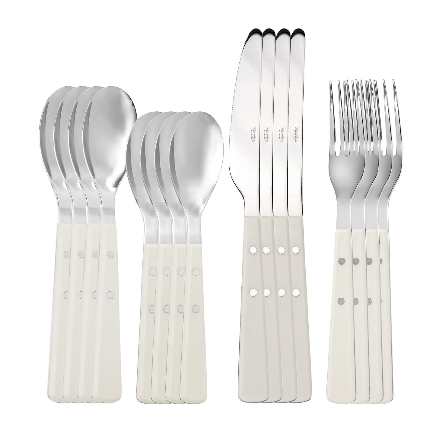 Martha Stewart Garden Cottage Stainless Steel Flatware Set (16-Pieces) - White