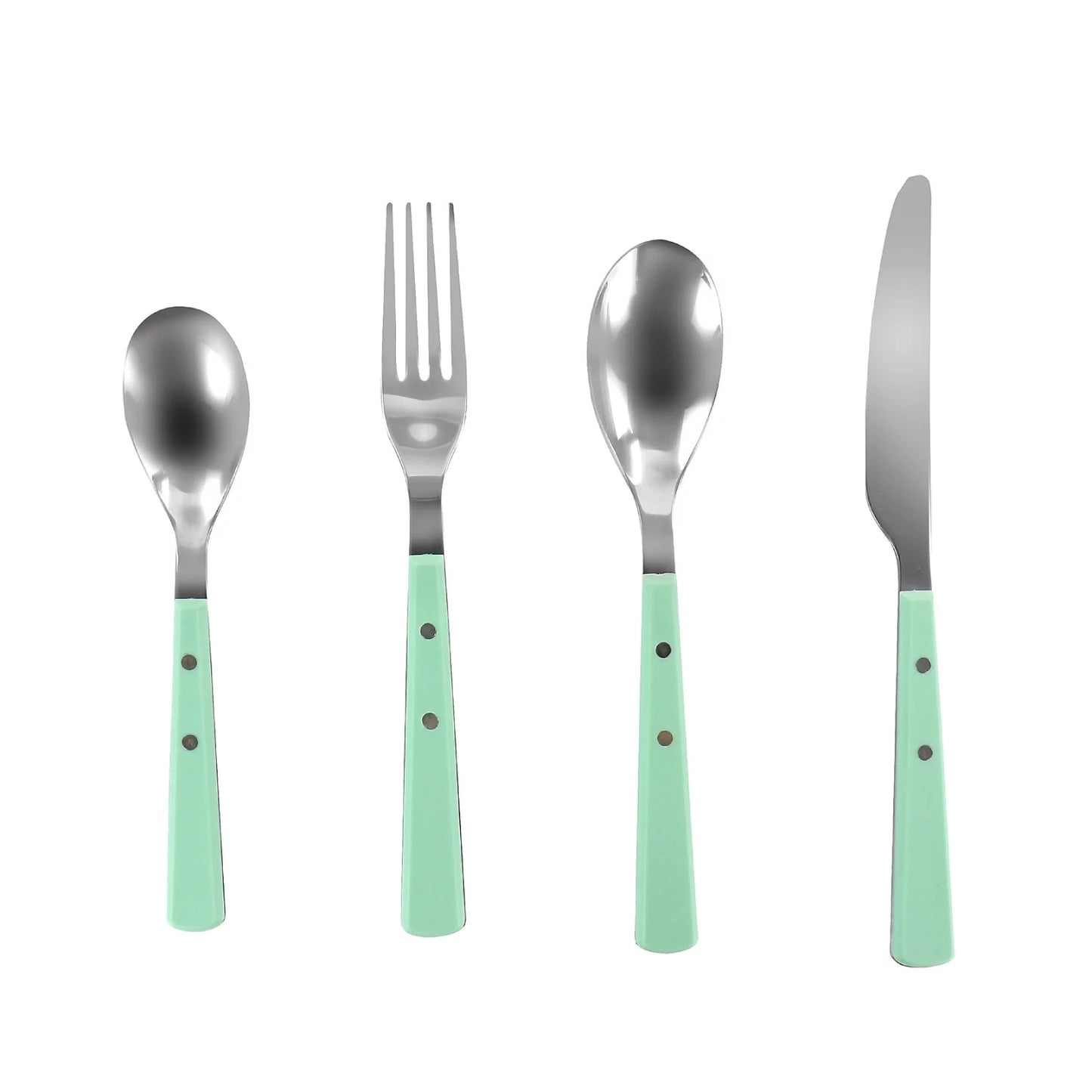 Martha Stewart Garden Cottage Stainless Steel Flatware (16-Pieces) - Green