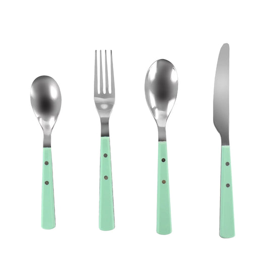 Martha Stewart Garden Cottage Stainless Steel Flatware (16-Pieces) - Green