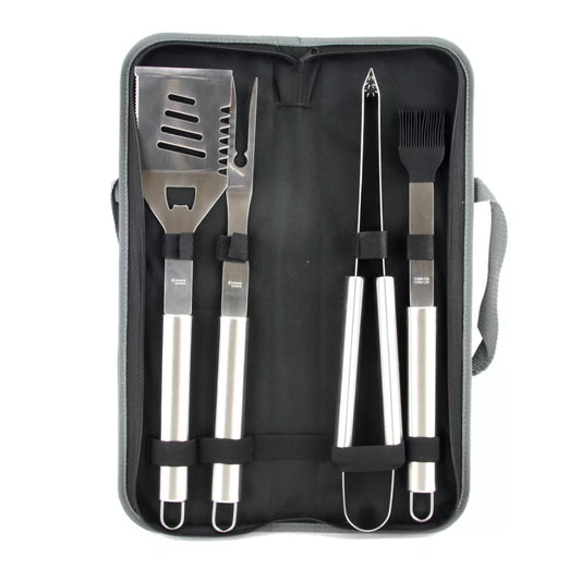 Gibson Home Grill Basics Stainless steel Barbecue Set and black canvas storage bag (5-Piece)
