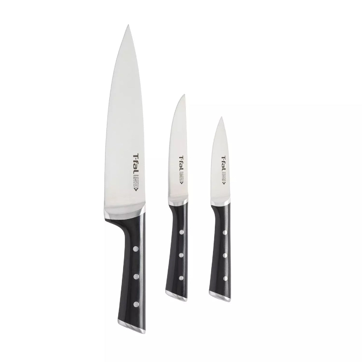 T-fal K282S364 Ice Force Knives Set (3-Piece) - Stainless Steel/Black