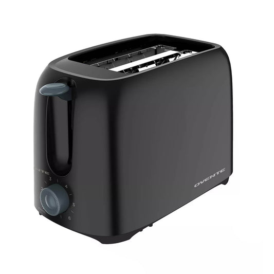 Ovente Electric 2-Slice Toaster Machine with Removable Crumb Tray - Black