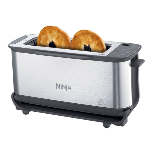 Horno tostador de 2 rebanadas Ninja ST101 Foodi con función de giro - Acero inoxidable