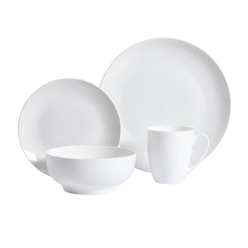 Juego de vajilla de porcelana Gibson Home Ogalla (30 piezas), color blanco