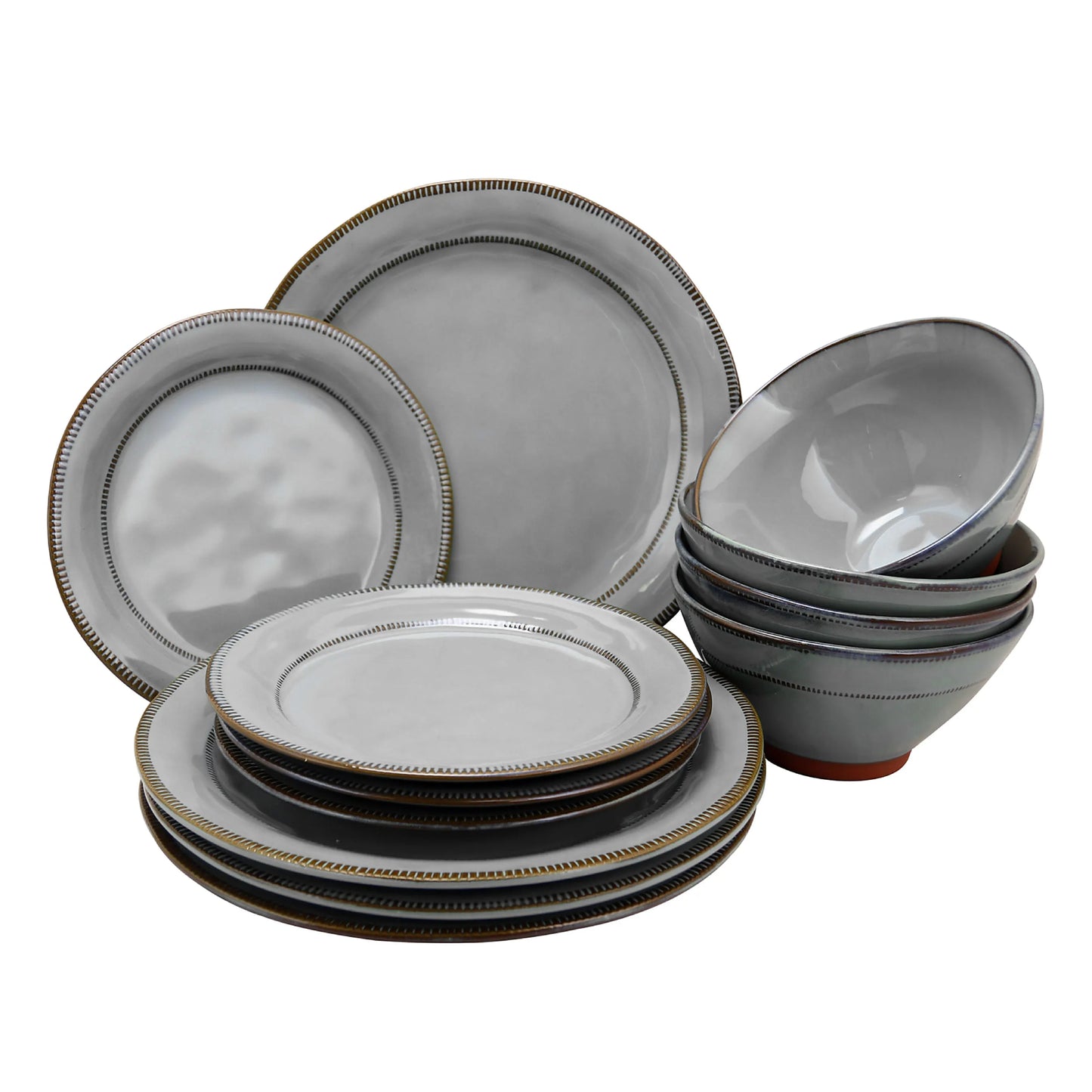 Gibson Elite Terranea Dinnerware Set (12-Piece) - Gray