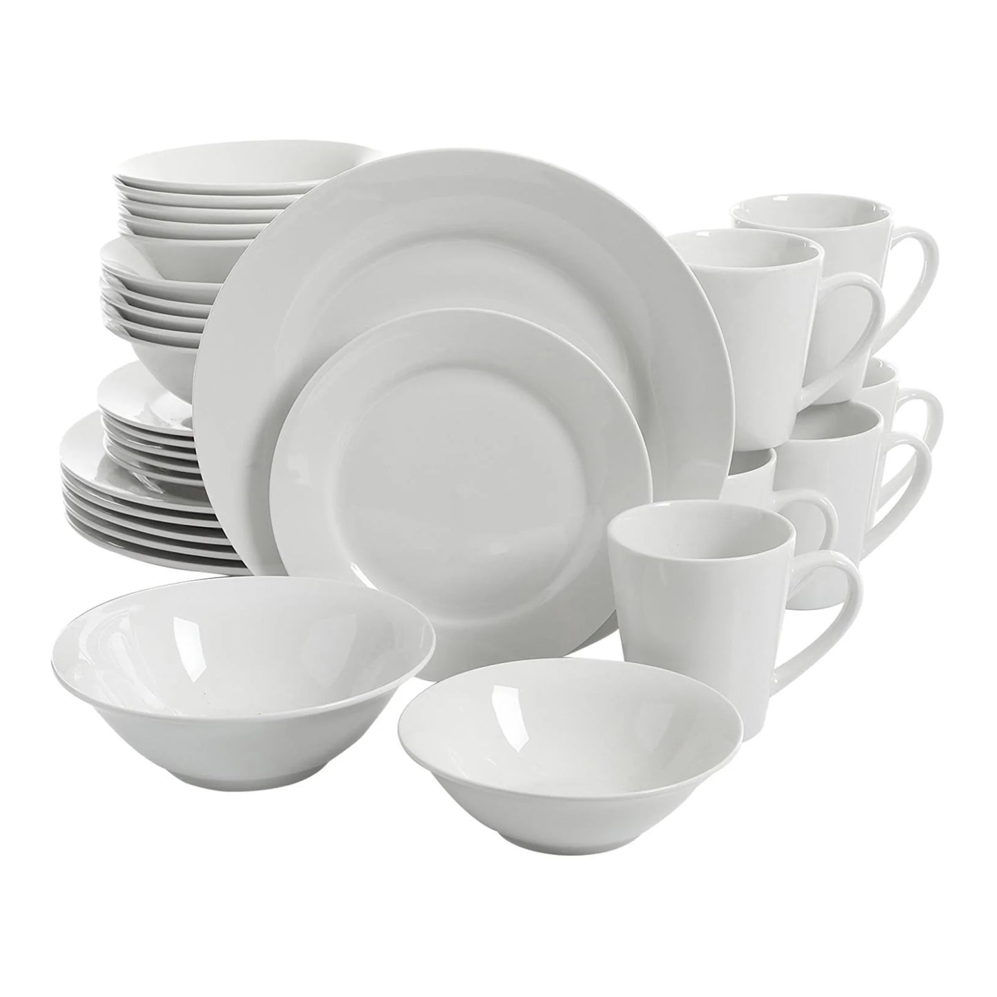 Gibson Home Noble Court Ceramic Dinnerware Set (30-piece) - White