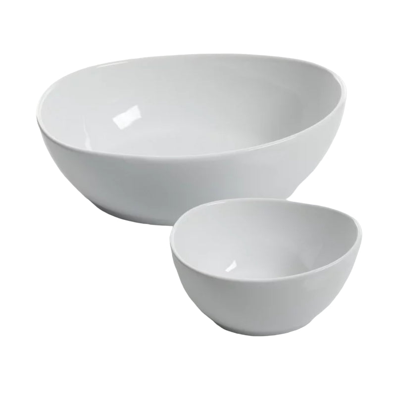 Juego de 2 niveles para servir patatas fritas y salsa Gibson Gracious Dining, color blanco