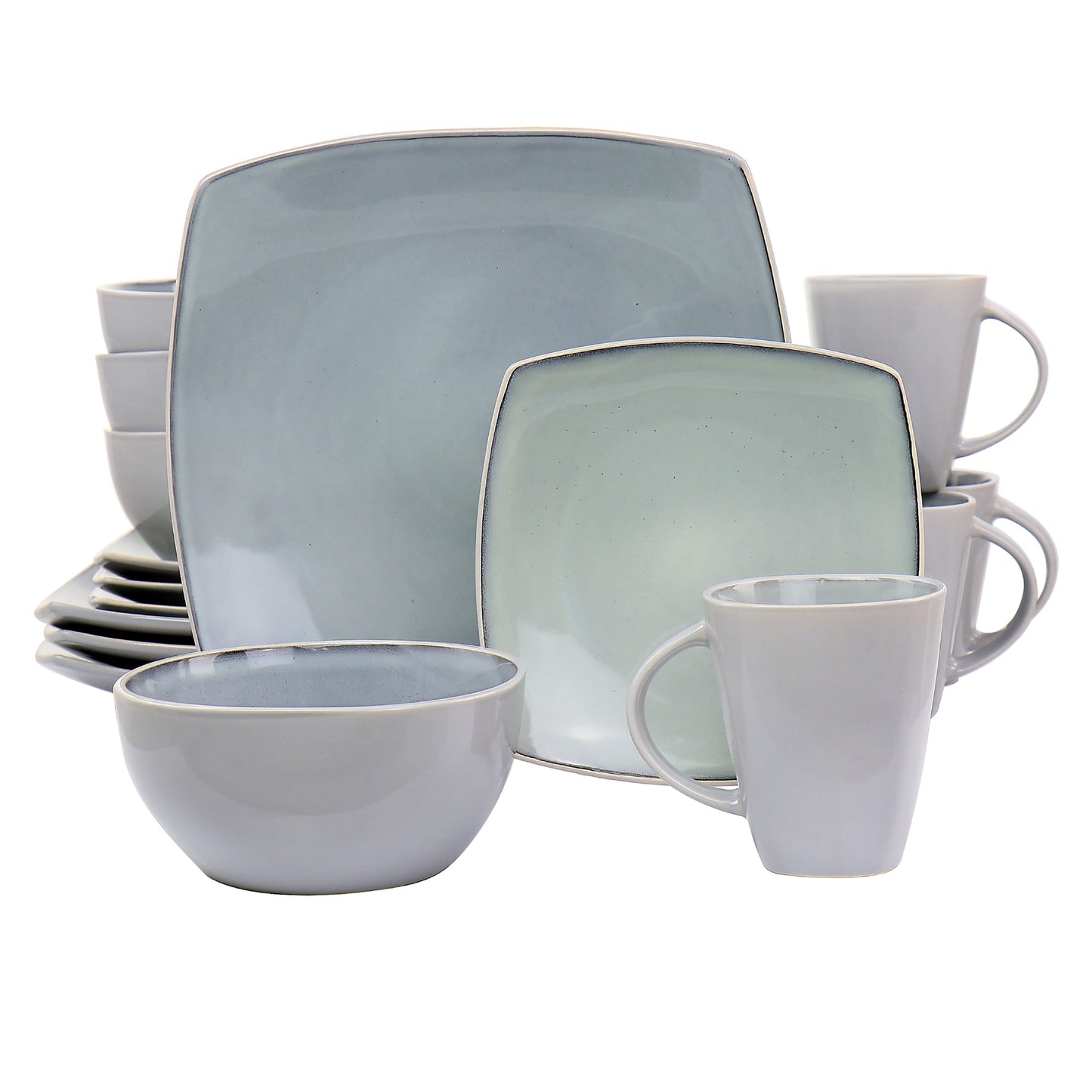 Gibson Soho Lounge Stoneware Dinnerware Set (16-Piece) - Light Gray