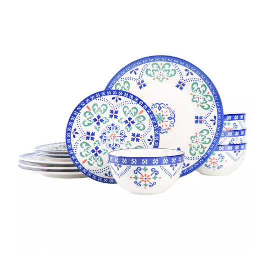 Gibson Tierra Star Hand Painted Dinnerware Set (12-Pieces)