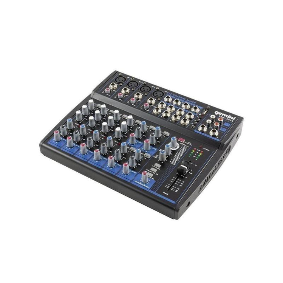 Gemini GEM-12USB Compact 12 Channel Bluetooth Mixer - Black