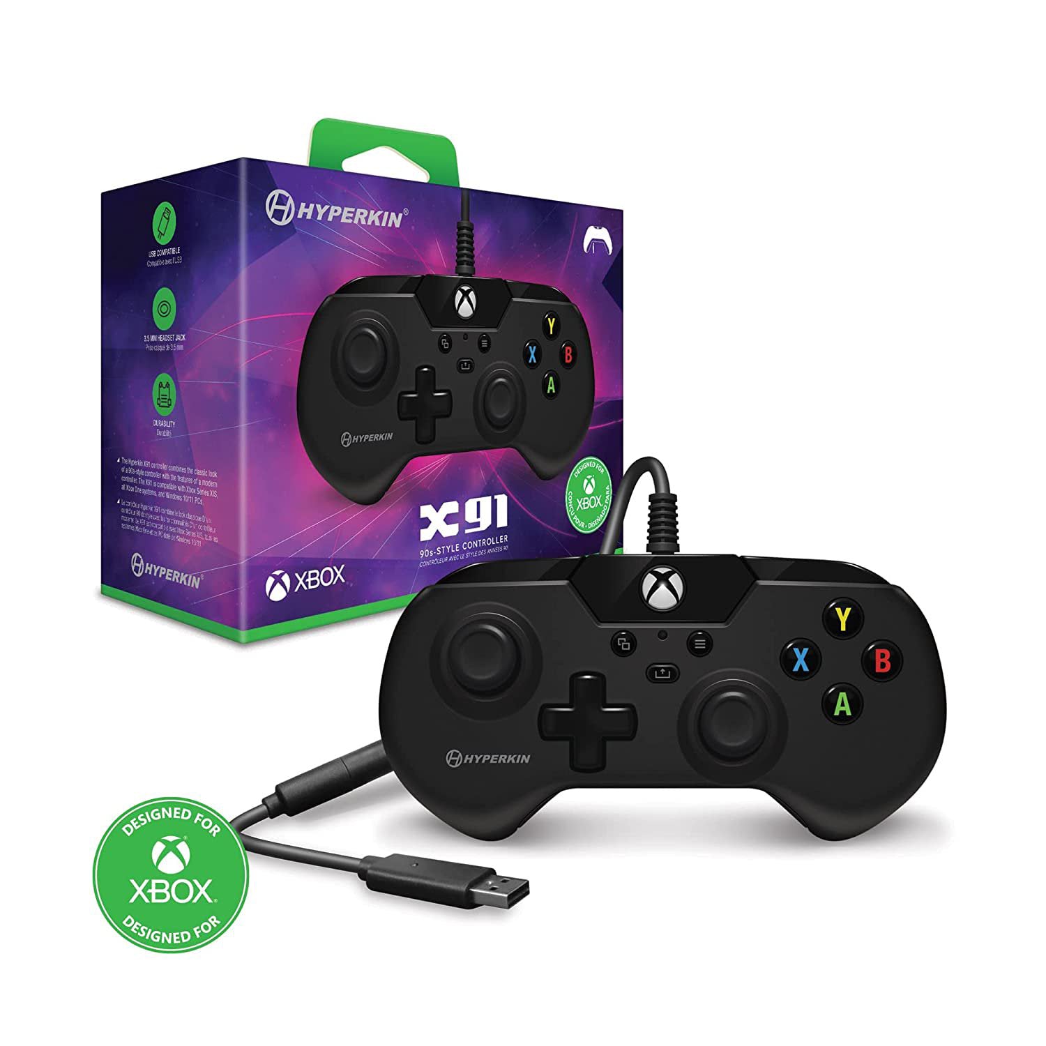 Hyperkin X91 Ice Wired Controller, Black– Curacao