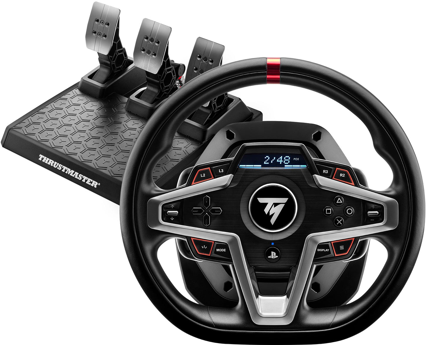 Volante de carreras y pedales magnéticos Thrustmaster T248, color negro