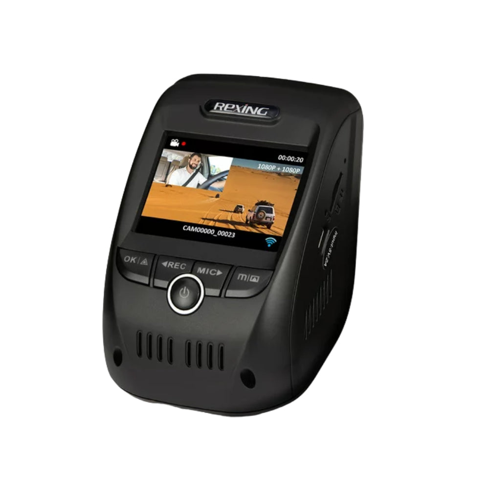 Rexing V1P Pro 1080p Full HD Front and Rear Dash Camera Black