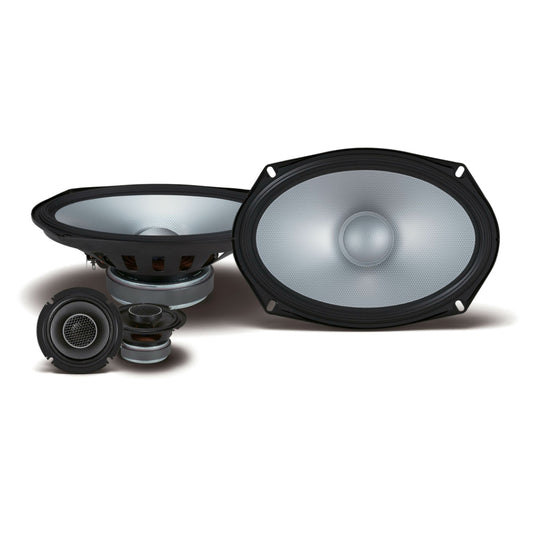 Conjunto de altavoces de componentes de alta resolución de 2 vías de 6" x 9" de la serie S de Alpine S2-S69C, color negro