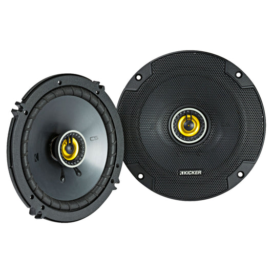 Altavoces para automóvil Kicker 46CSC654 CS-Series de 2 vías con 2 woofers (juego de 2) - Amarillo/negro