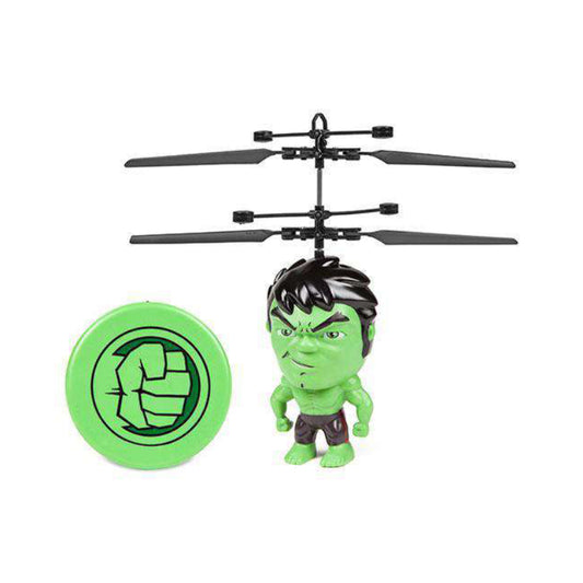 Figura voladora de Hulk de Marvel con OVNI IR y helicóptero de cabeza grande