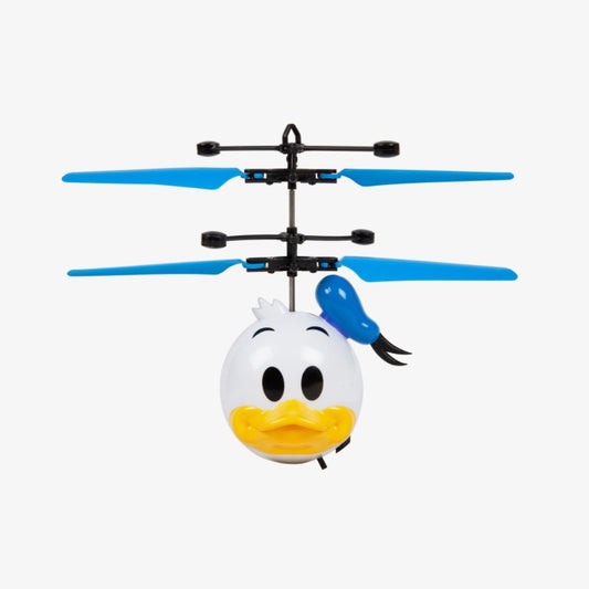 Helicóptero con forma de ovni y bola con sensor de movimiento por infrarrojos y forma de pato Donald de Disney