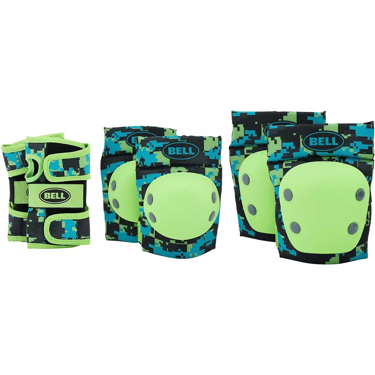 Conjunto de coderas y rodilleras con estampado de camuflaje para niños Bell Digi