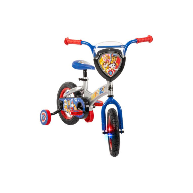 Bicicleta Huffy Paw Patrol de 12" para niños, color plateado y azul