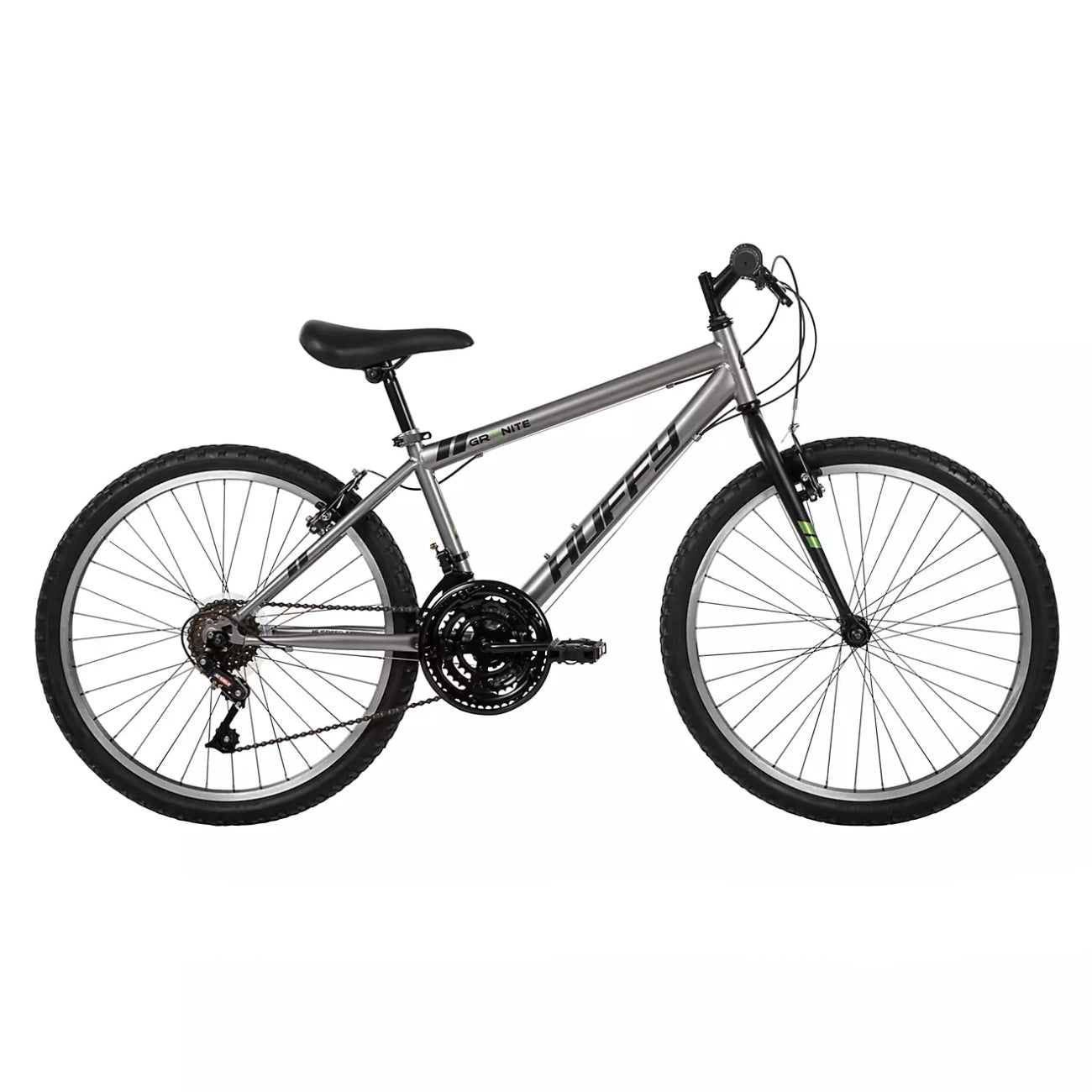 Bicicleta de montaña para niños Huffy Granite de 24" con 15 velocidades, color gris