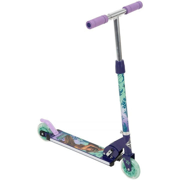 Patinete en línea eléctrico con luz Huffy Disney Pixar Raya and the Last Dragon, color verde y morado 