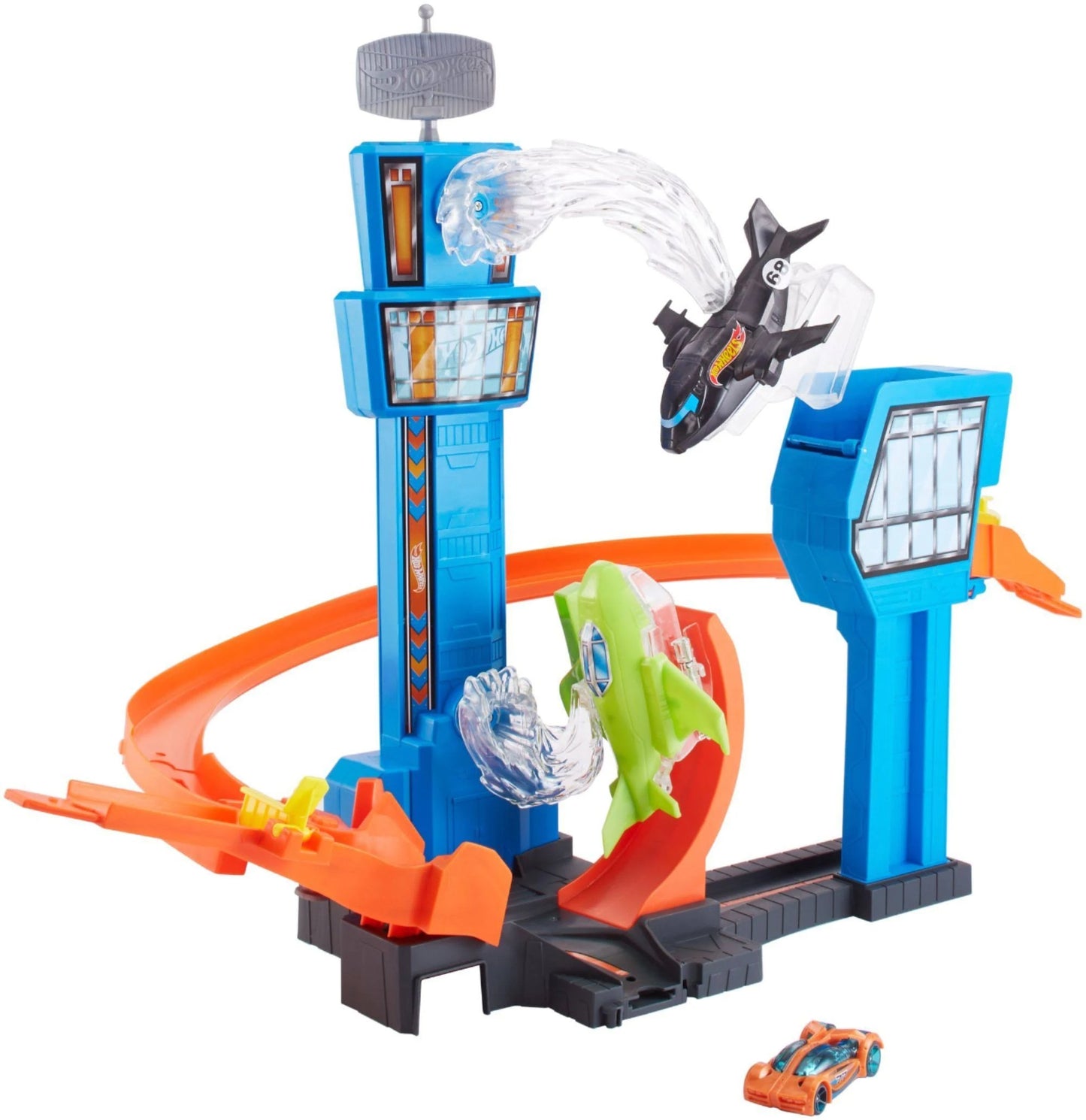 Hot Wheels Jet Jump Airport Track Play Set with Motorized Jet Action - Curacao