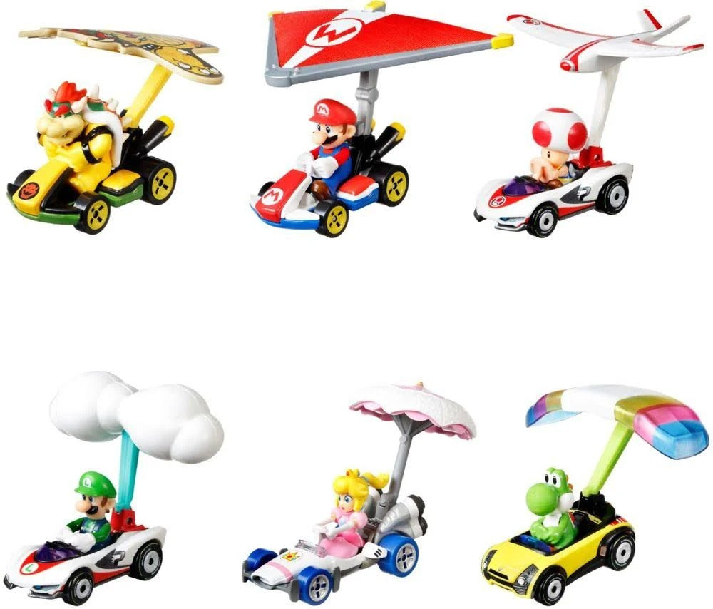 Planeadores Mario Kart de Hot Wheels con personajes de fundición a presión (surtido)